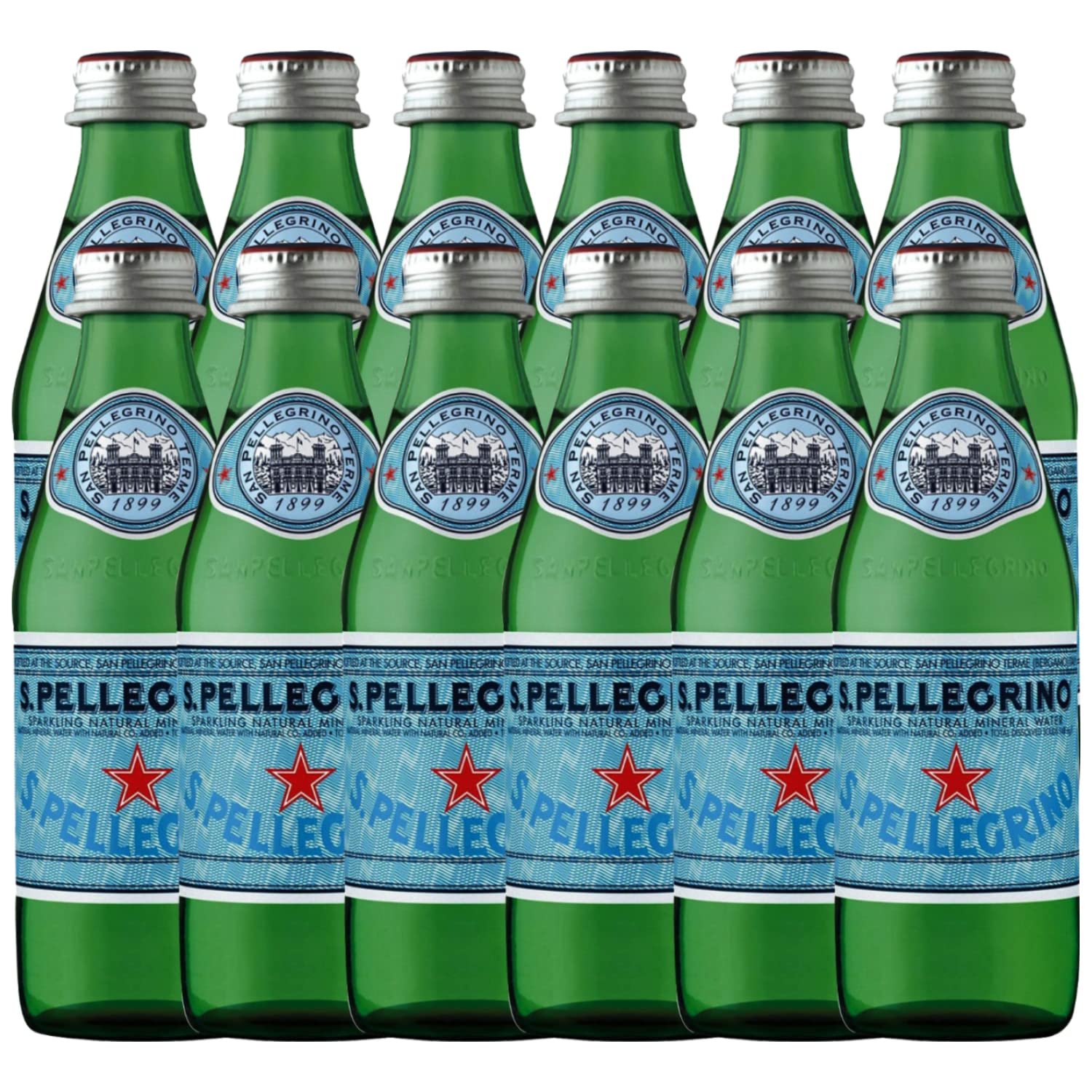 S.Pellegrino Carbonated Natural Mineral Water, 12 Pack Bottle, 12 x 250 ml