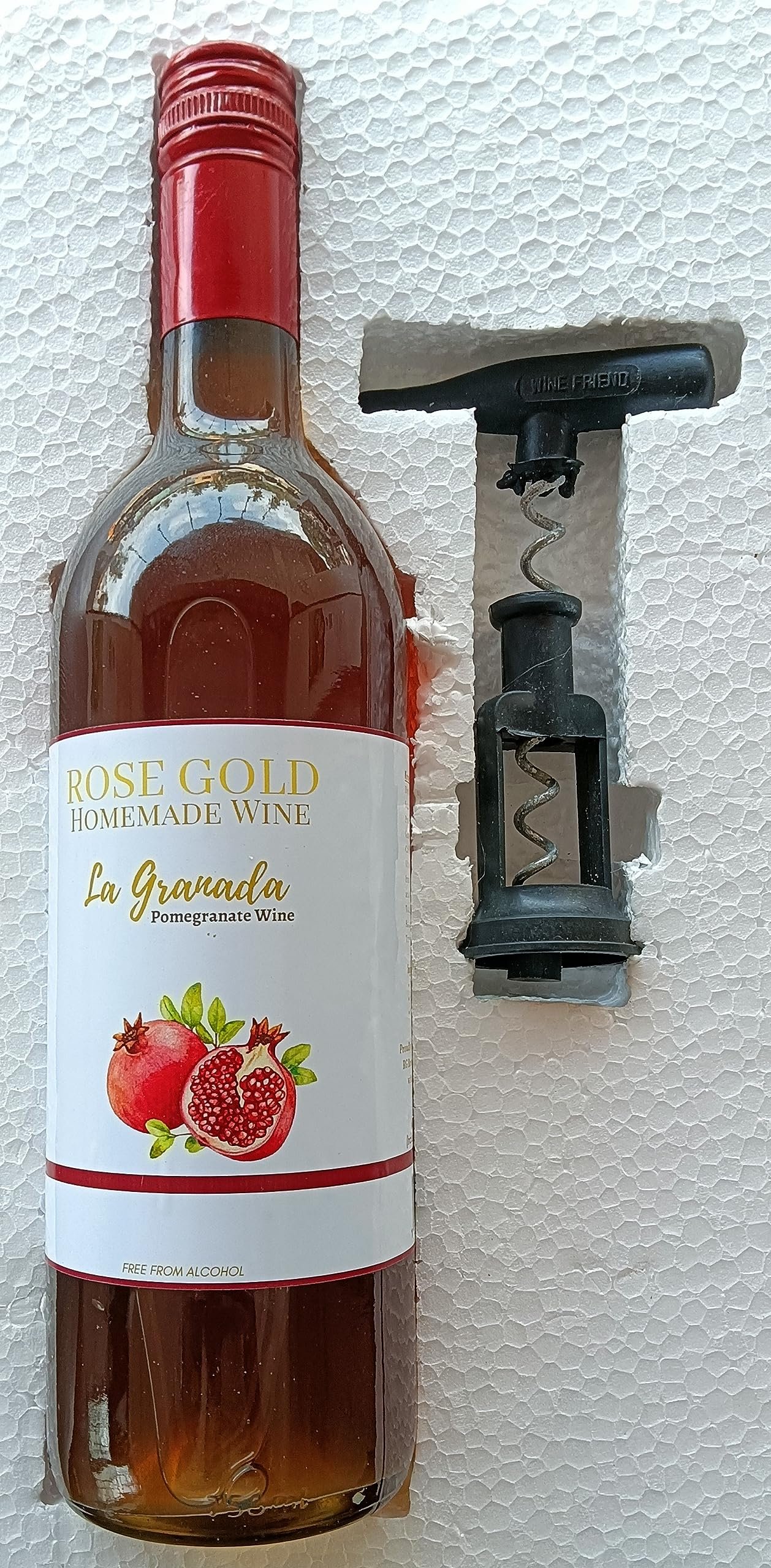 Rose Gold-La Granada -Non Alcoholic - Pomegranate wine, 750 ml - Image 6